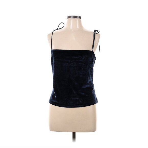 Abercrombie & Fitch Tops - Abercrombie & Fitch | NWOT Navy Blue Velvet Sleeveless Top Size Large